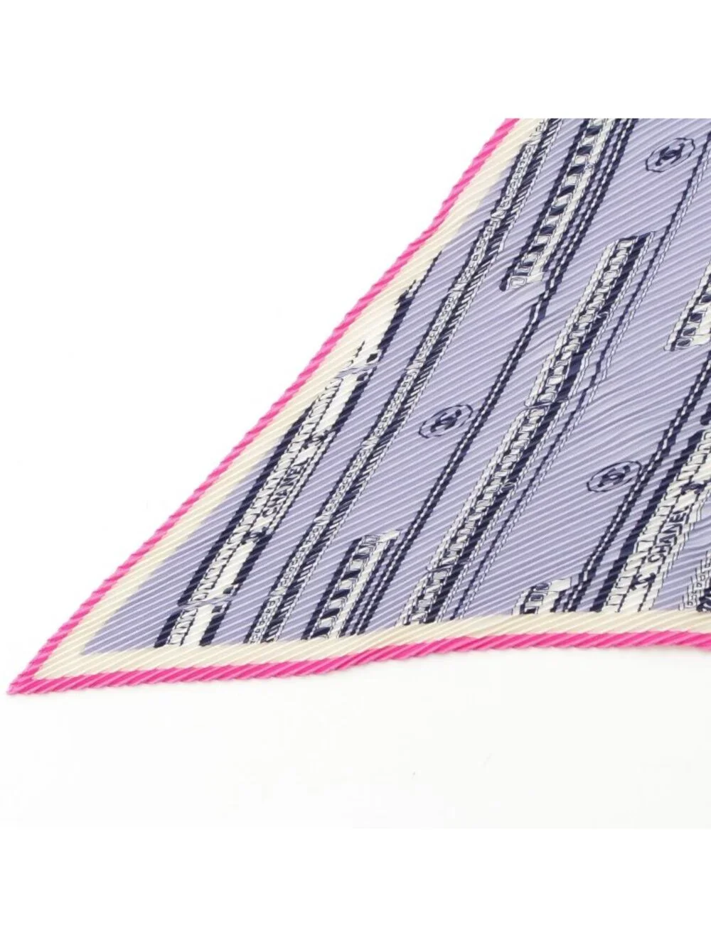 Chanel Silk CC Logo Scarf Purple